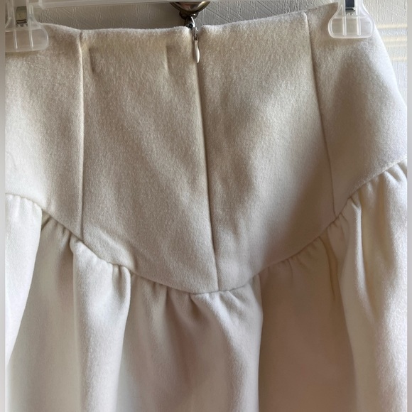 Y2K BRATZ style Winter Cloud Season Paris white cream black bow puffy mini skirt - Picture 7 of 10